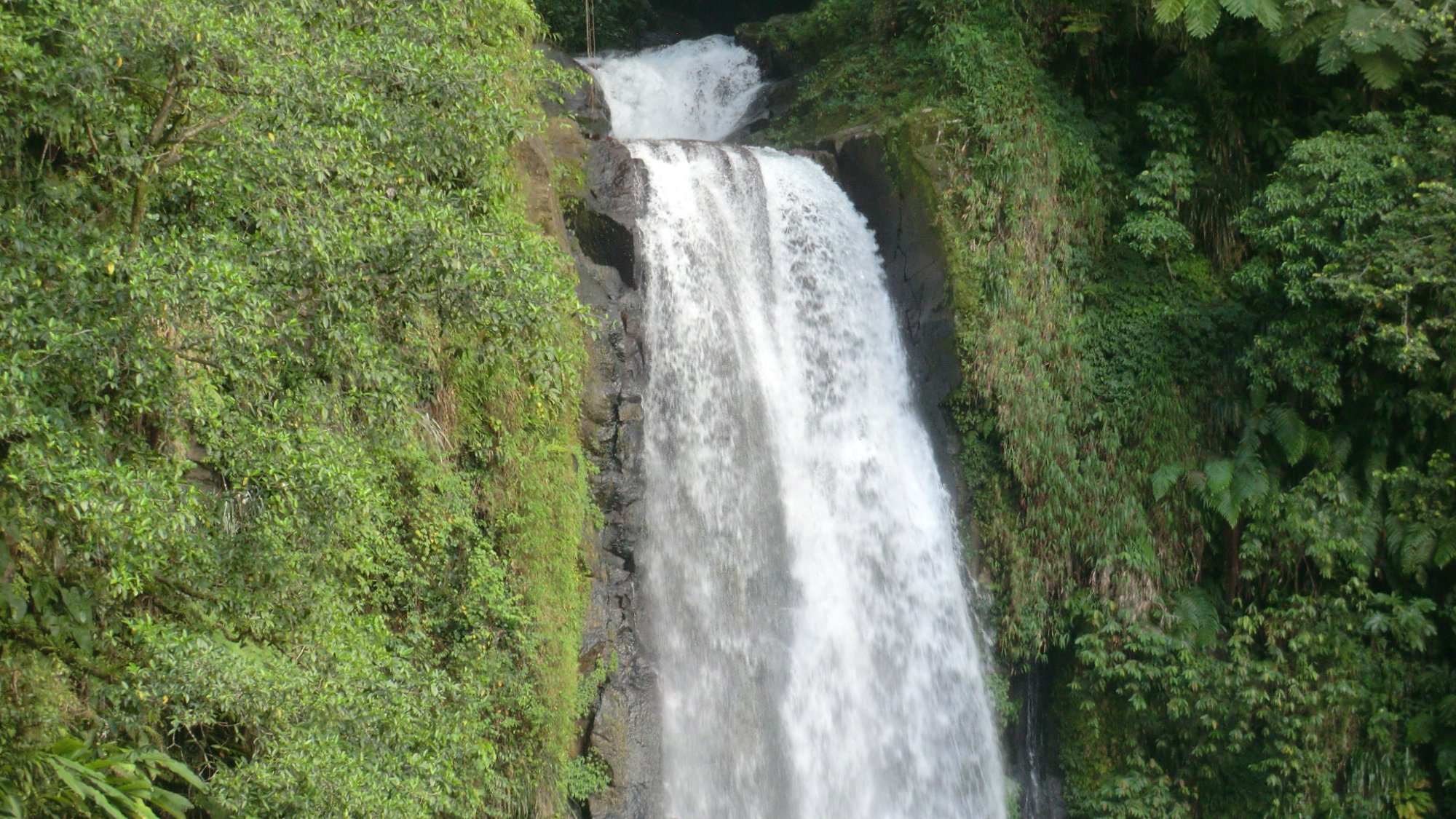 The twin waterfalls at Trafalgar Falls, Dominica